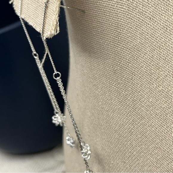 Vintage 925 Sterling Silver Flower Threader Earrings with Box - Picture 6 of 16